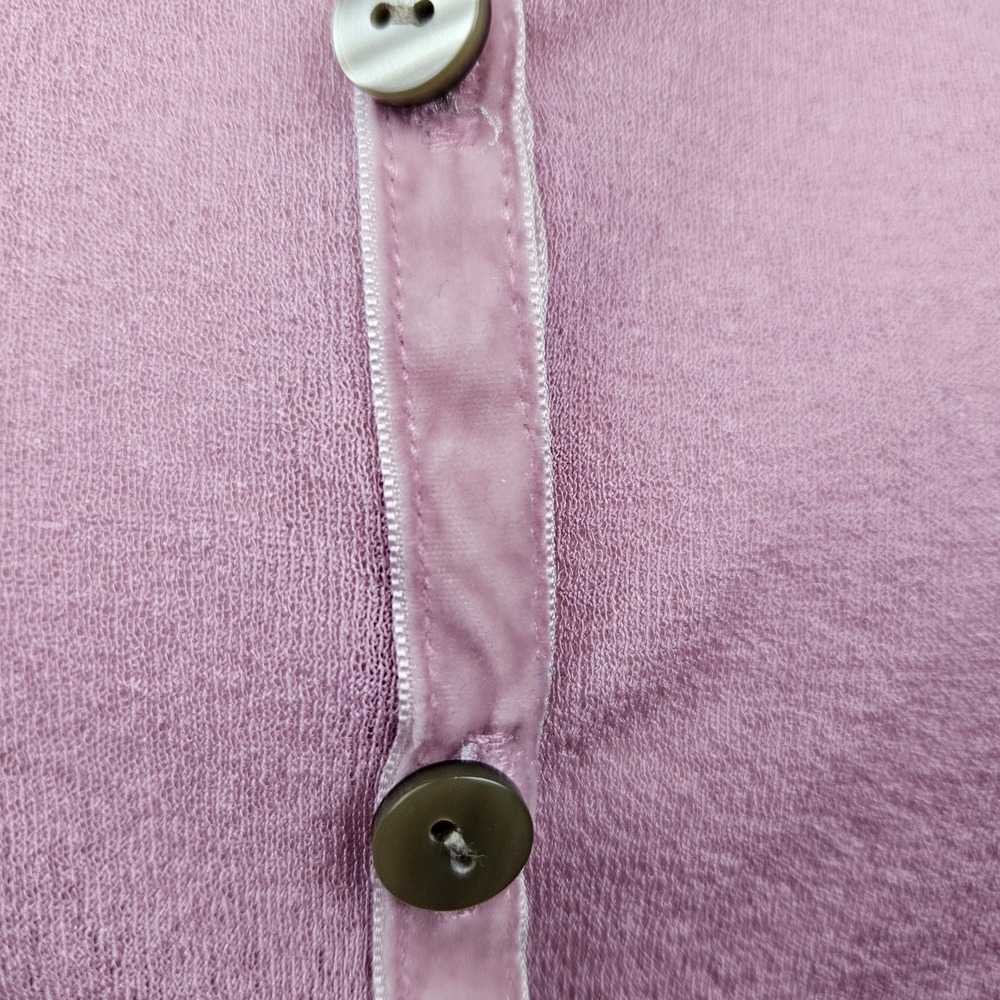 J Jill Womens Pink Knit Button Front Cardigan‎ 3/4 Sleeve M Coquette Fairy - Picture 4 of 6